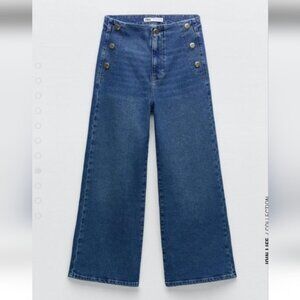 Zara Blue Marine Cropped Jeans